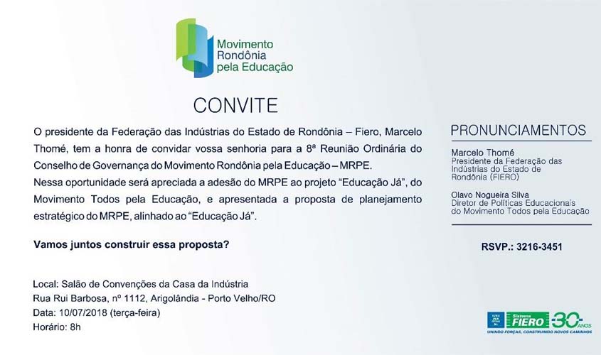 Adesão ao Todos pela Educação fortalece Movimento Rondônia pela Educação