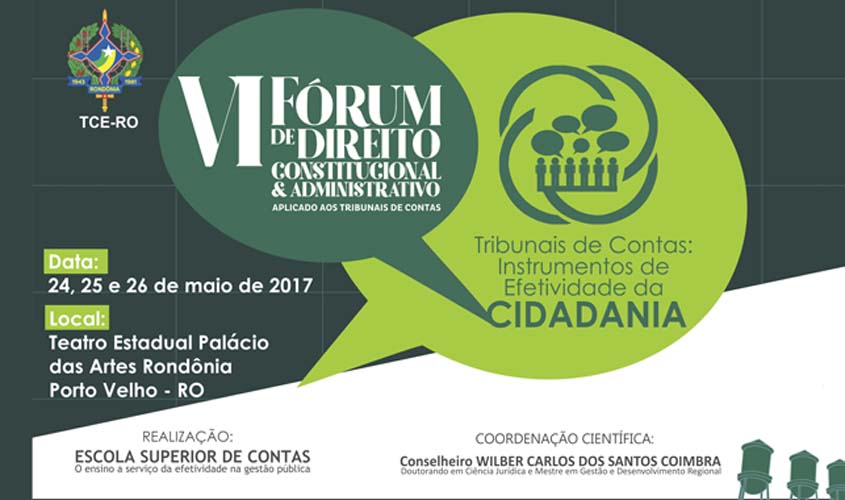 Escon/TCE-RO divulga programação do VI Fórum de Direito Constitucional e Administrativo com 15 palestras