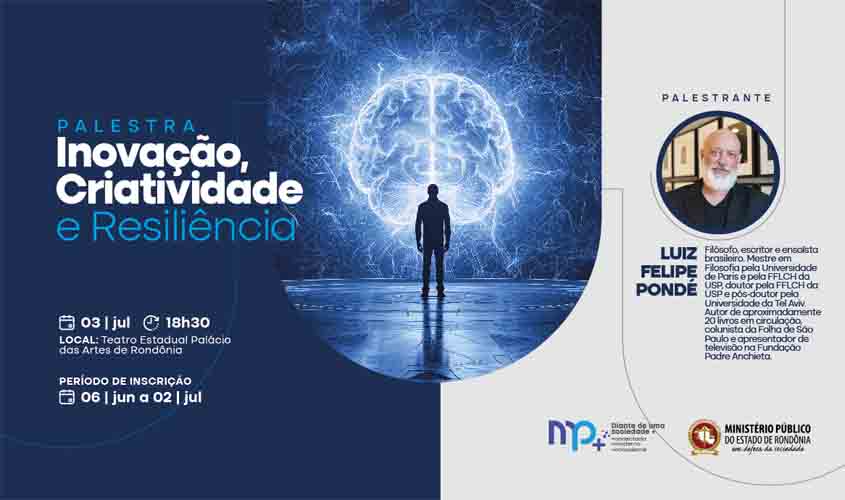MP de Rondônia apresentará nova marca à sociedade em evento com Felipe Pondé, na quarta-feira