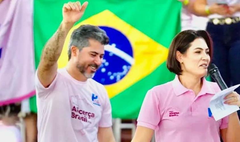 Michelle lança Rogério e Scheid em Ji-Paraná; prefeito se ausenta