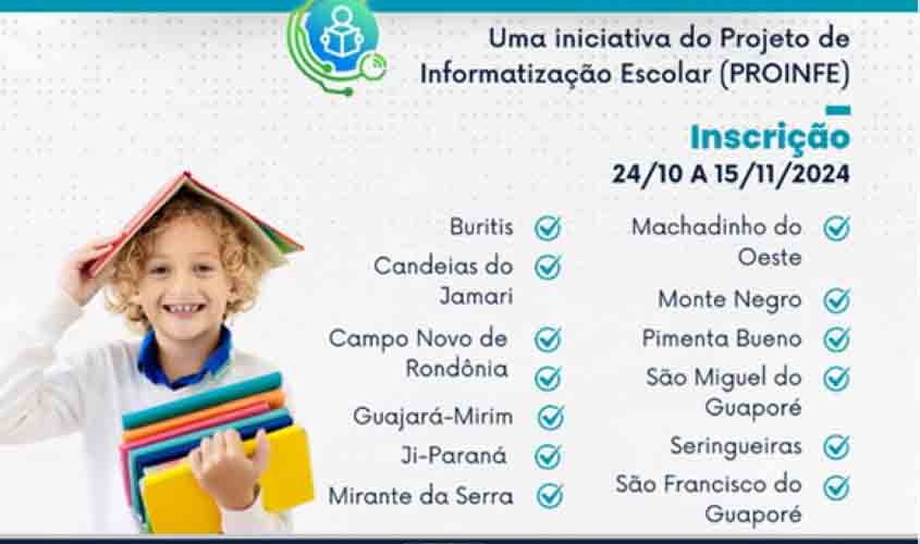 Projeto Proinfe oferta vagas no Curso em Utilização de Softwares Educacionais para o Ensino Fundamental