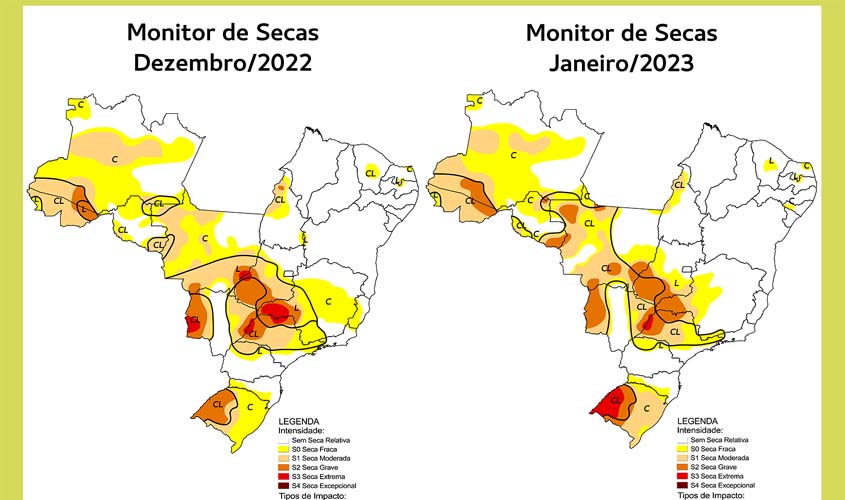 Severidade da seca fica estável no Acre, mais intensa no Amazonas e em Rondônia e mais branda em Tocantins, segundo a última atualização do Monitor de Secas