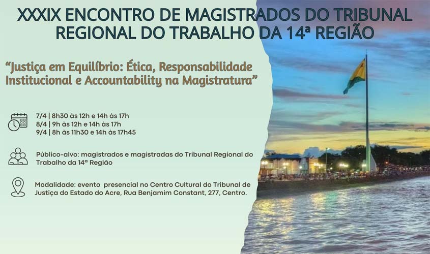 TRT-14 promove debates sobre clima e trabalho digno