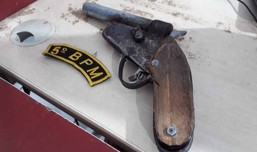 Polícia prende apenado foragido da colônia agrícola penal portando arma caseira