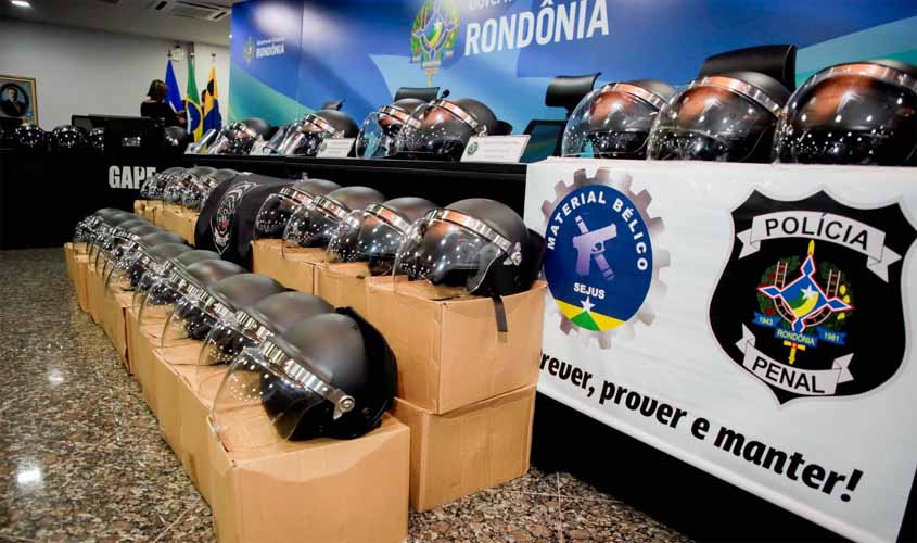 Com investimentos na Polícia Penal, Governo de Rondônia entrega capacetes anti-tumulto ao Grupo de Ações Penitenciárias Especiais