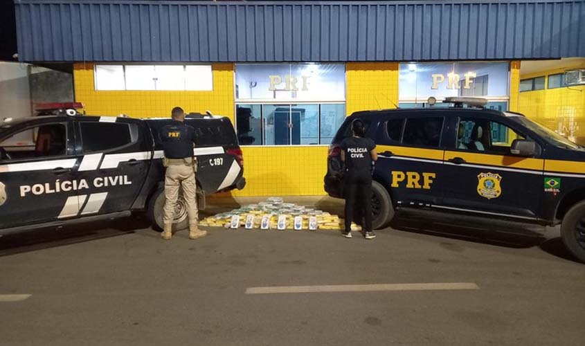 Em ação conjunta, PRF e Polícia Civil apreendem 64 Kg de cocaína