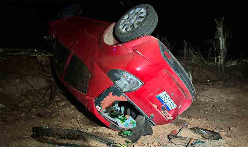 Cinco Jovens Sobrevivem a Grave Capotamento de Carro na Estrada da Penal em Porto Velho