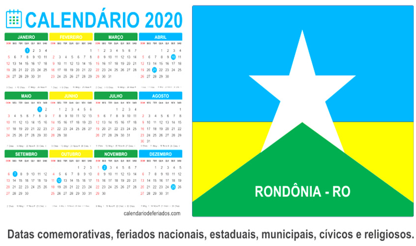 Conheça os feriados e pontos facultativos de 2020 em municípios de Rondônia