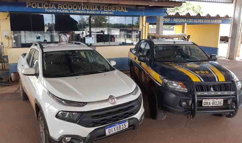 Em Pimenta Bueno (RO), PRF recupera dois veículos utilitários