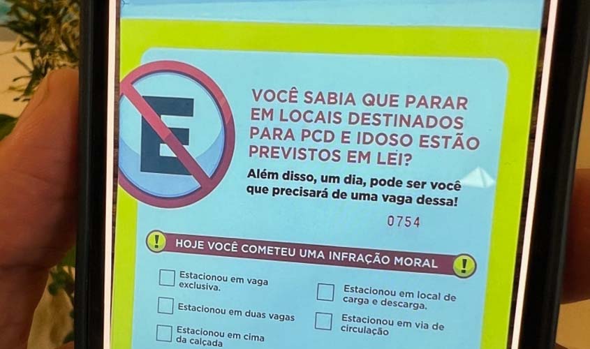 Prefeitura passa a emitir credenciais para estacionamento em vagas reservadas para idosos PcD no Porto Velho Shopping