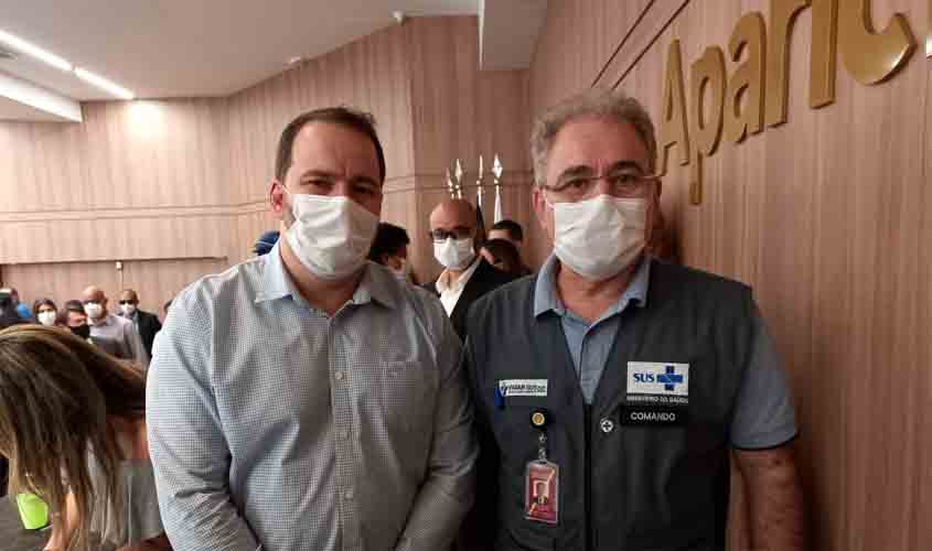 Presidente Alex Redano acompanha a visita do ministro da Saúde e pede mais vacinas para Rondônia
