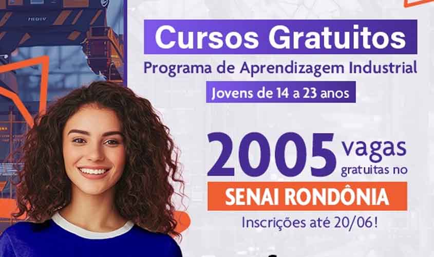 SENAI-RO está com inscrições abertas para cursos gratuitos