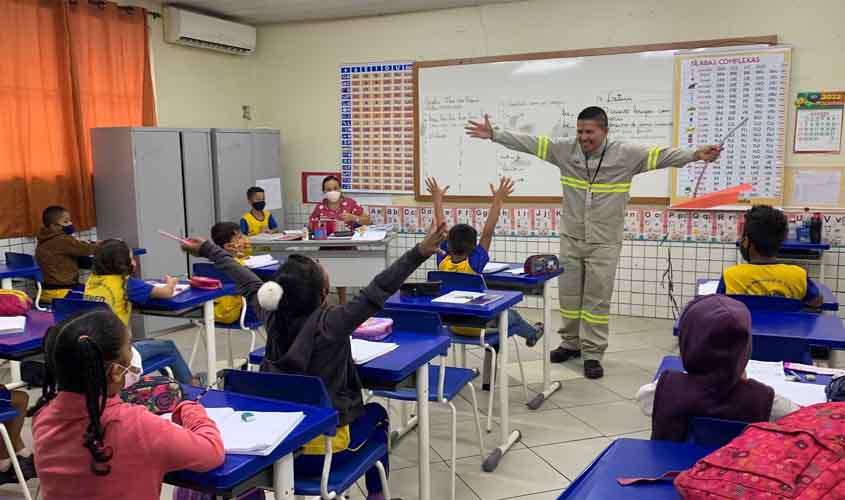 Estudantes são orientados sobre os cuidados com a rede elétrica