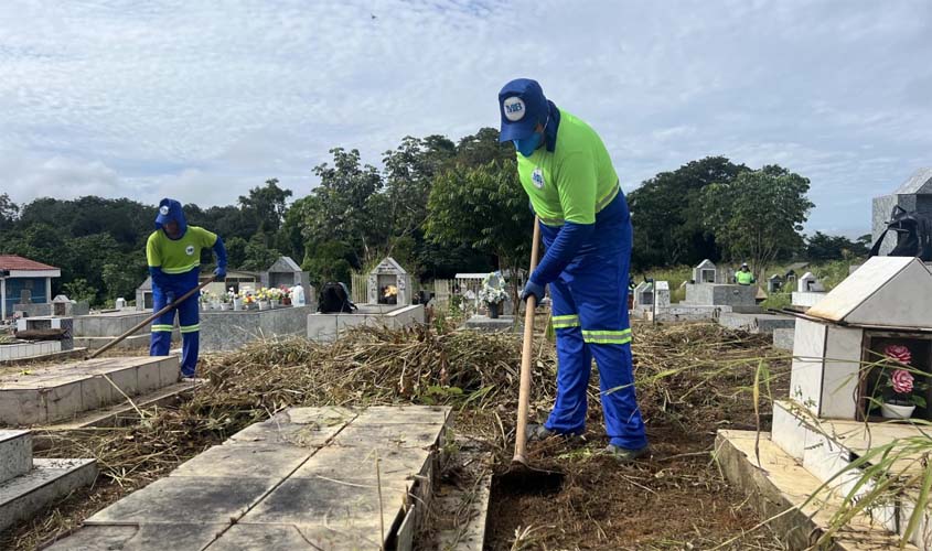 Mutirão garante manutenção planejada nos cemitérios