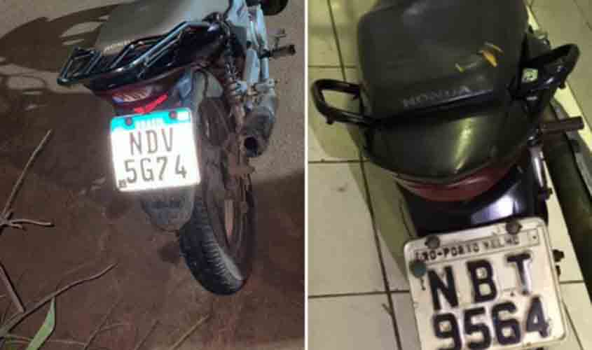 Duas motocicletas são recuperadas pela Polícia Militar de Rondônia na zona leste da Capital