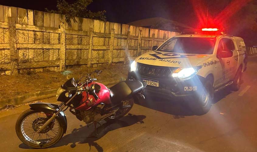 PM recupera moto roubada em Espigão do Oeste