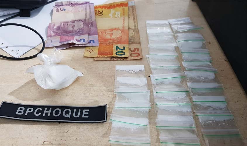 Polícia encontra cocaína com jovem