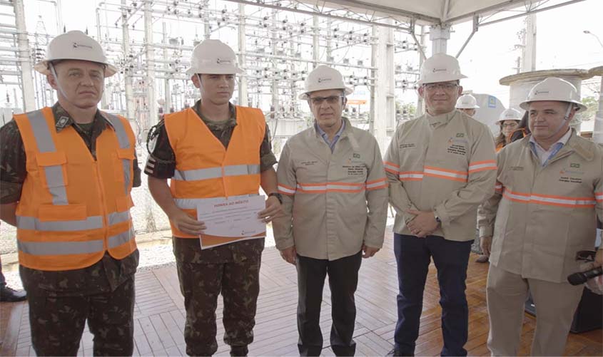 Ministro de Minas e Energia e governador visitam subestação da Energisa Rondônia