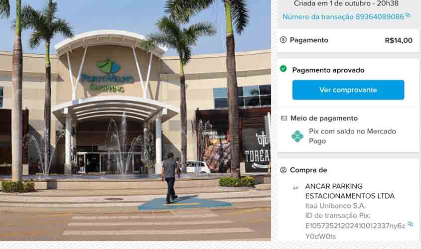 Numa lamentável prática abusiva o Porto Velho Shopping aumentou em 40% a tarifa de estacionamento em 10 meses