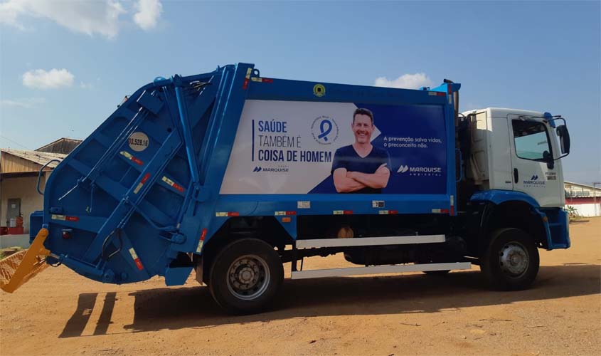 Caminhões da Marquise Ambiental são adesivados para o Novembro Azul 