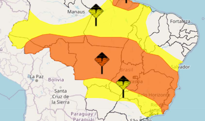 Alerta de tempestades para 15 estados e o Distrito Federal