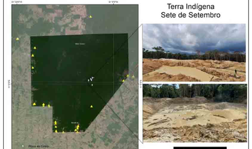 Garimpo devastou 109 campos de futebol na Terra Indígena Sete de Setembro, aponta Greenpeace Brasil