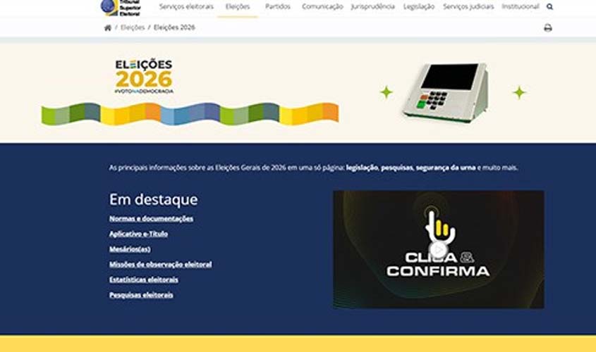 TSE lança página com informações sobre Eleições 2026
