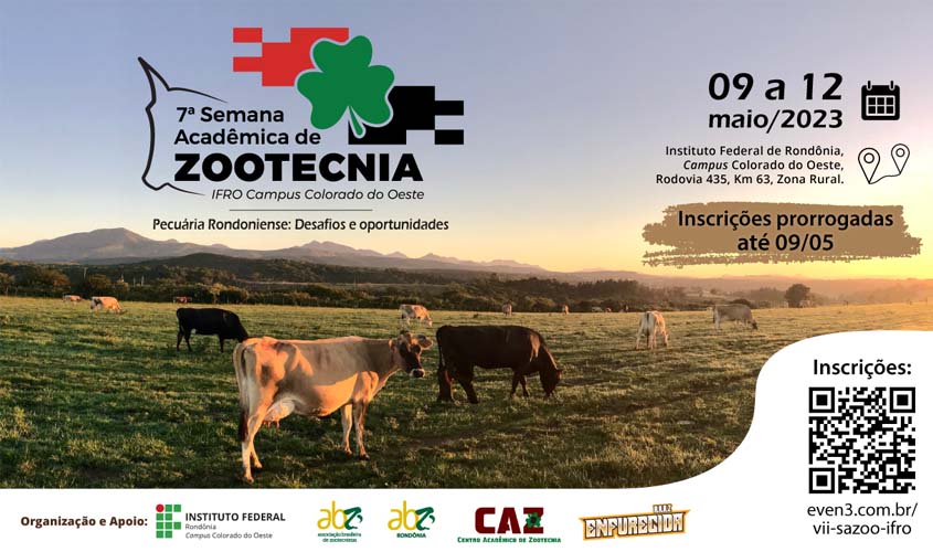 IFRO prorroga inscrições para 7ª Semana de Zootecnia