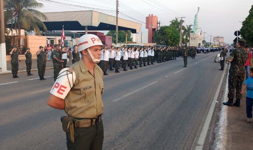 Polícia Militar alerta sobre interrupção do trânsito no trecho do desfile desta quinta-feira, em Porto Velho