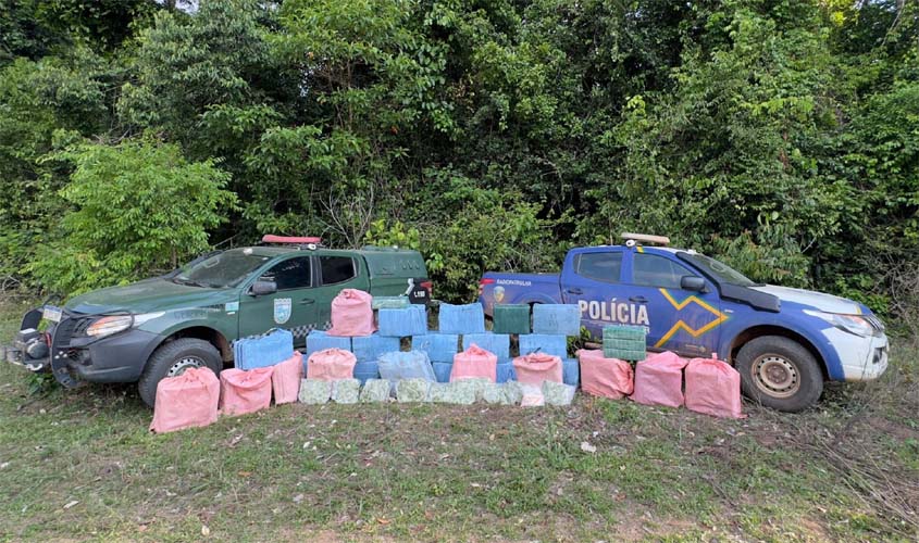 Forças de segurança apreendem 1 tonelada de drogas em Rondônia