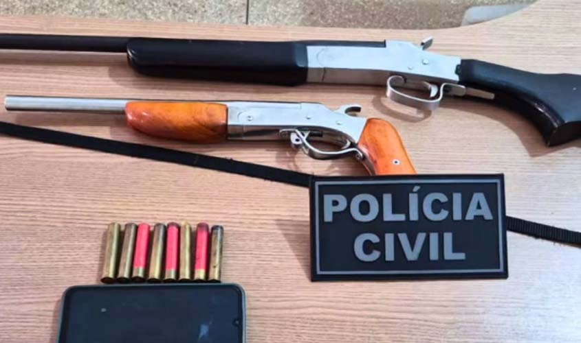 Polícia Civil cumpre mandado e apreende armas em área rural