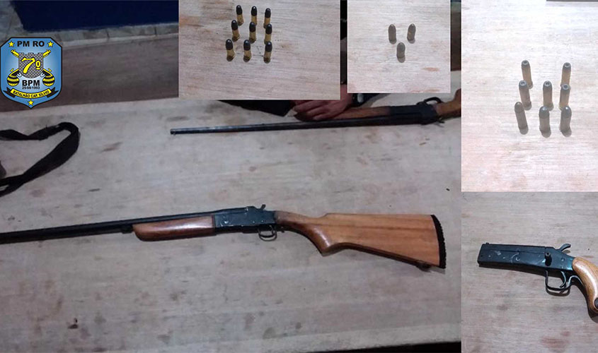Três armas e diversas munições são apreendidas pela PM em Alto Paraíso
