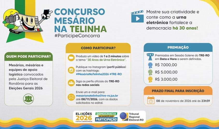 TRE-RO realiza 8ª edição do Mesário na Telinha 2026