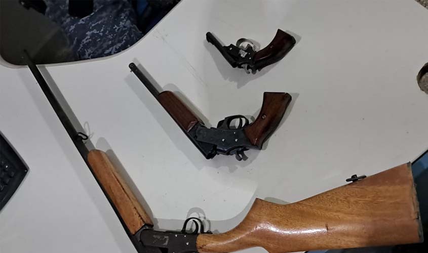 Força Tática apreende três armas em violência doméstica
