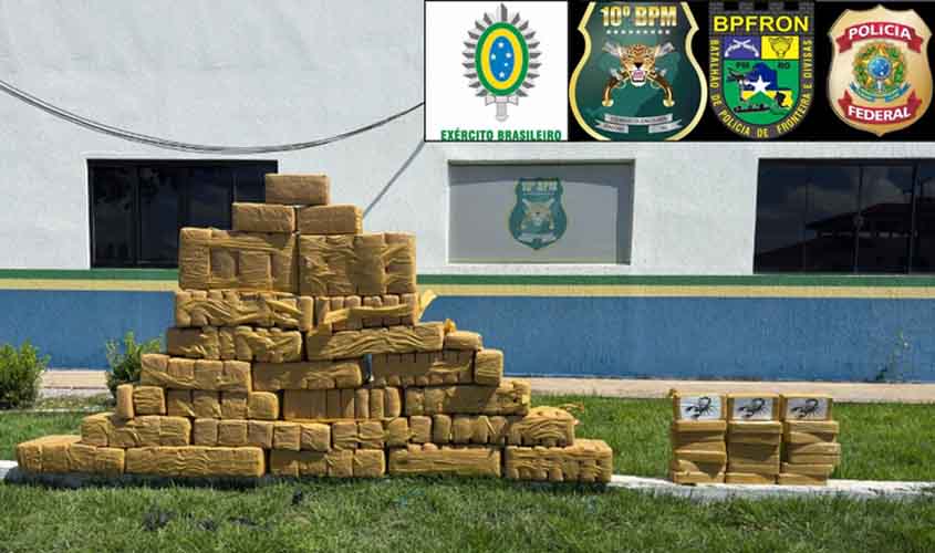PF, PM/RO e Exército Brasileiro apreendem 150 kg de drogas em Rondônia