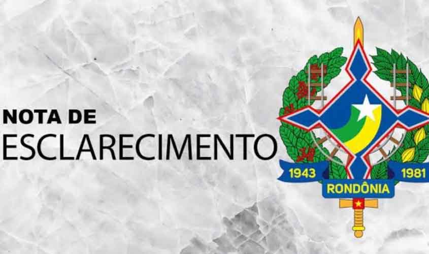 Secom/RO emite nota após publicação sobre suposta corrupção