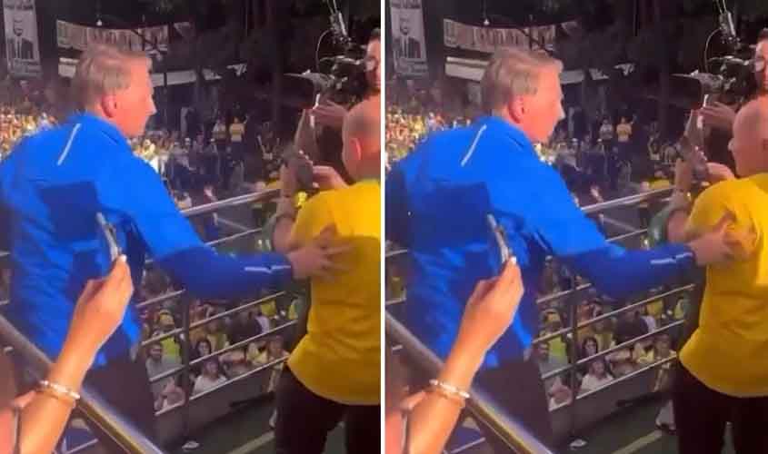 Bolsonaro empurra e humilha publicamente seu maior puxa-saco em Rondônia, o idoso deputado coronel Chrisóstomo