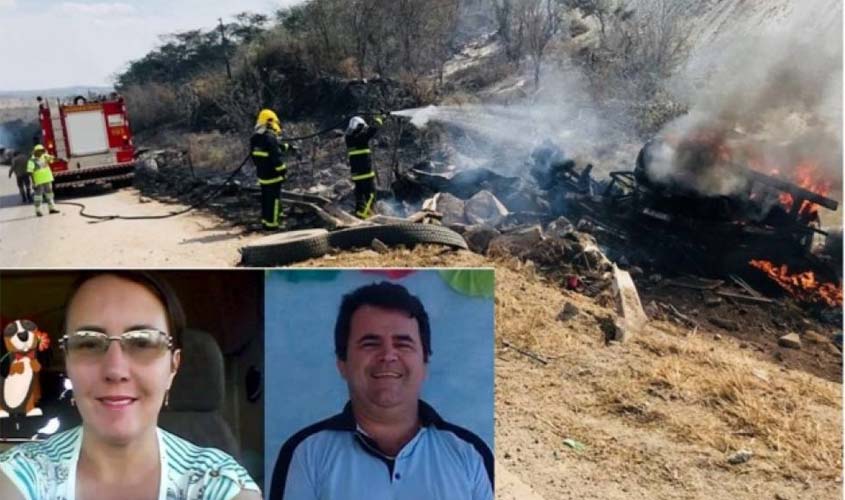 Carreta tomba, pega fogo e casal de Colorado do Oeste morre carbonizado em rodovia do Mato Grosso