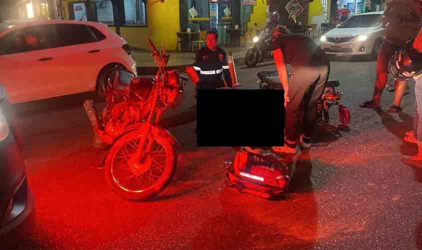 Motorista avança preferencial e causa acidente deixando motociclista ferido