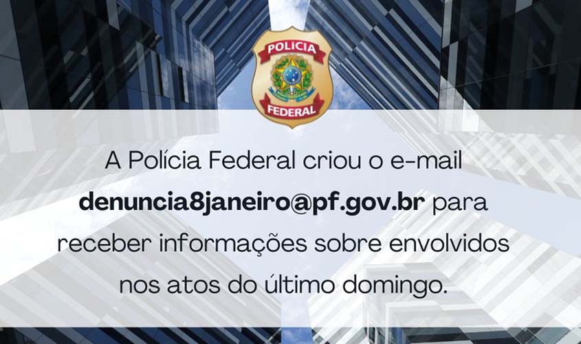 Nota à imprensa - PF cria e-mail para recebimento de denúncias