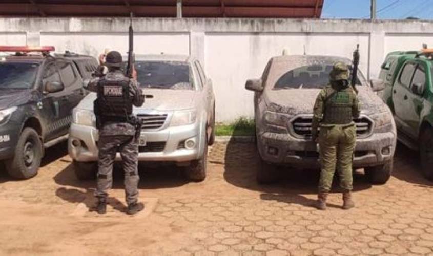 Forças de segurança do estado evitam roubo de camionetas e libertam vítimas de cárcere privado