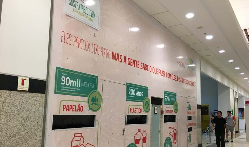 Porto Velho Shopping implementa tapume sustentável   