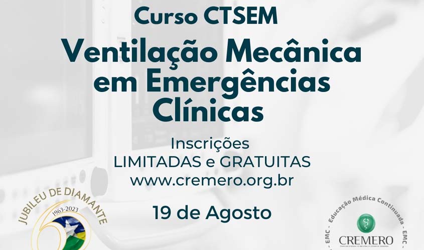 Cremero abre inscrições gratuitas para curso de Ventilação Mecânica em Emergências Clínicas durante X Semana Científica