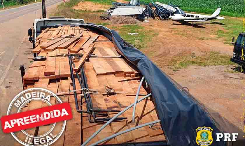 PRF registra sete ocorrências de transporte irregular de madeira