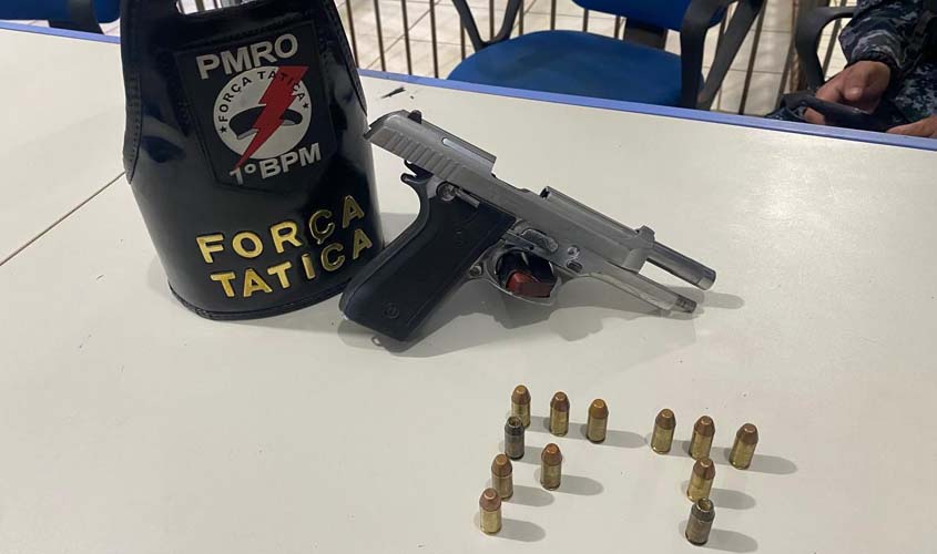 Jovem é preso com pistola furtada de policial militar em Porto Velho