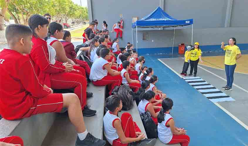 Atividades interativas do Detran-RO são desenvolvidas com projeto de educação no trânsito na Escola Dom Pedro II