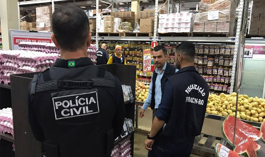 Polícia Judiciária Civil do Estado de Rondônia realiza fiscalização em supermercados da capital