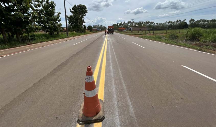 Revitalização de ciclofaixa melhora segurança na RO-481