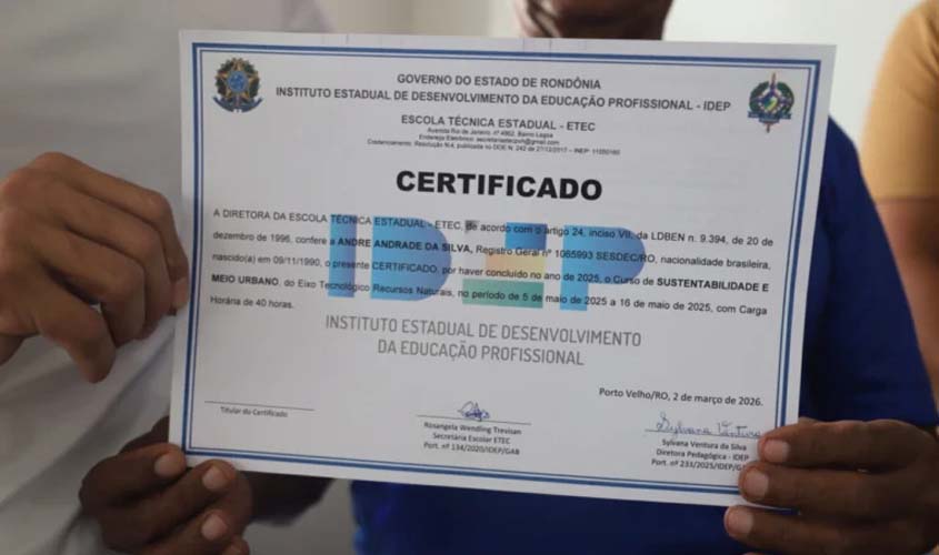 Reeducandos concluem curso de pedreiro em Porto Velho