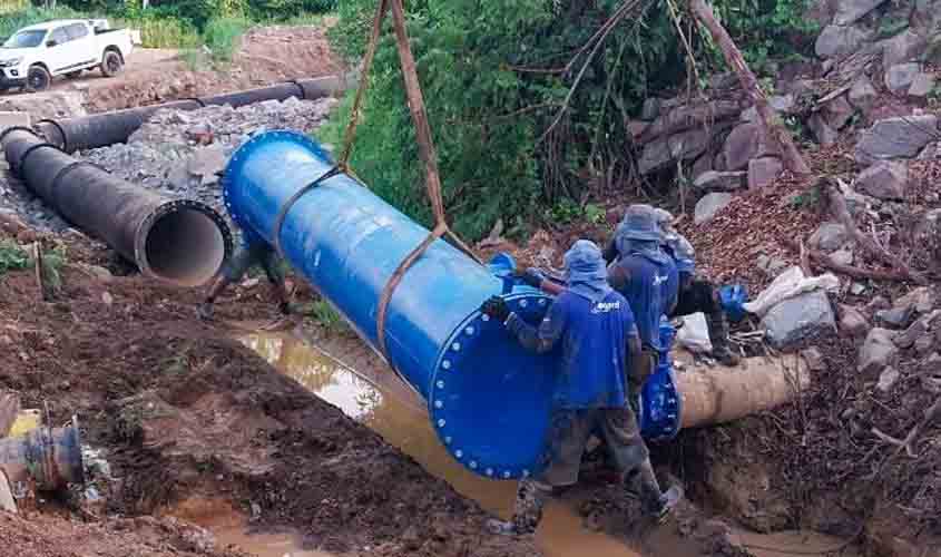 Fornecimento de água em Porto Velho é reforçado com nova adutora ligada ao reservatório da Estação de Tratamento de Água II